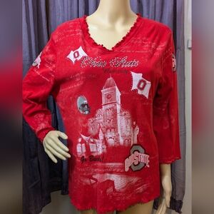 Red Ohio State University 3/4 Sleeve  Shirt XL
